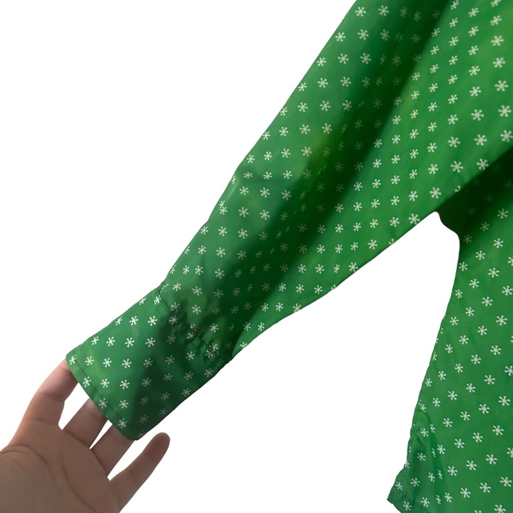 Vintage 1970’s Groovy Flower Print Button Down Top Green Size Small - Picture 5 of 11